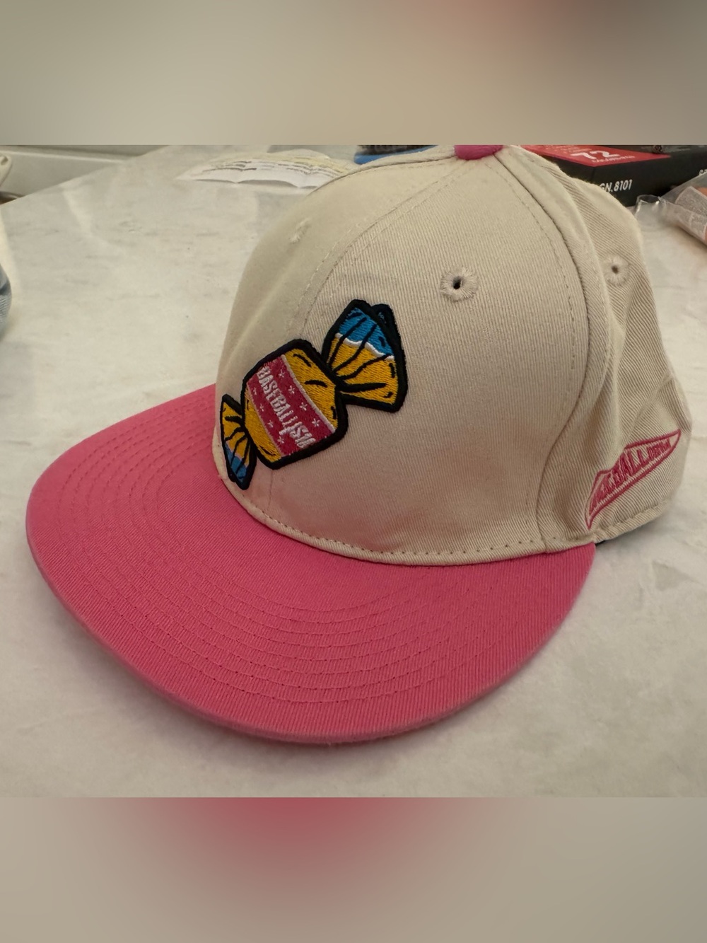 Kids Candy Patch Two-Tone Pink Brim Baseball Hat